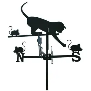 Outils et Nature Girouette chat et souris en fer forgé petit modèle pas cher