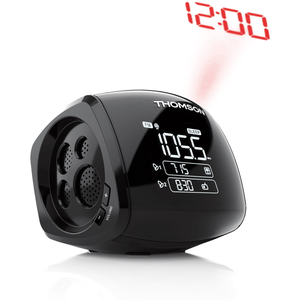 Comparateur de prix : THOMSON Radio réveil Noir FM Double Alarme projecteur