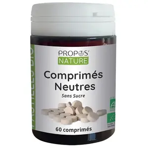 Comparateur de prix : Propos'Nature - Comprimés neutres Bio - support Aromathérapie - 60 comprimés