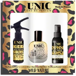 COFFRET UNIC - Wild Nature Eau de Parfum 30ml, Body Spray 50ml, Parfum Cheveux 50ml pas cher