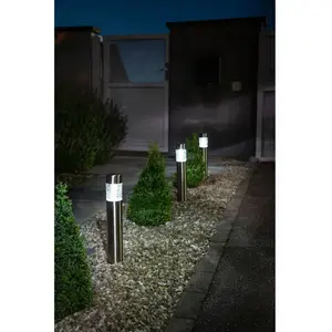 Comparateur de prix : Borne solaire inox Galix 0,13W - 10 Lumens - 8h d'éclairage - 1 led blanche