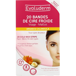 Bandes de cire froide Visage-Maillot x20 EVOLUDERM pas cher