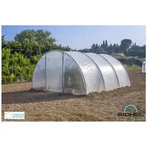 RICHEL Serre de jardin tunnel 4,50x4,50m (20,25m2) 1 porte battante fabrication francaise pas cher
