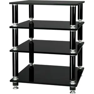 Meuble HIFI NORSTONE STABBL - 4 plateaux en verre - Contemporain - Verre pas cher