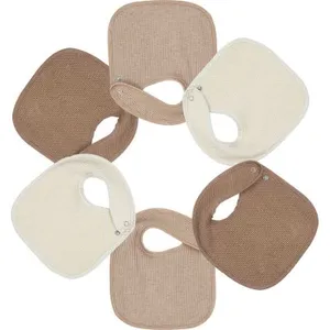 Comparateur de prix : Trois Kilos Sept Lot de 6 bavoirs de naissance Nid d'abeille Beige-Choco