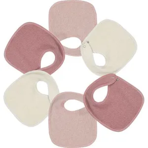 Trois Kilos Sept Lot de 6 bavoirs de naissance Nid d'abeille Rose pas cher