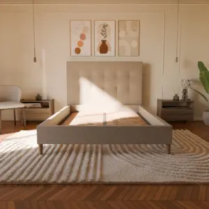 Ensemble Lit + Tête De Lit 80x200cm - Beige - Collection Léa - Morphea pas cher