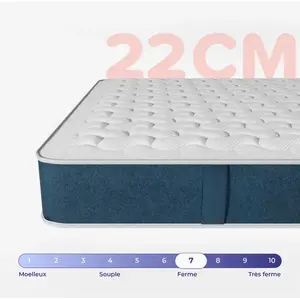 Morphea France Matelas hybride Mila - mousse et ressorts - 22cm, 120x190 cm pas cher