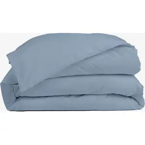 Housse de couette 220x240cm - bleu gris - 100% percale de coton - morphea