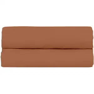 Drap Housse 180x200cm - Terra Cotta - 100% Percale De Coton - Morphea