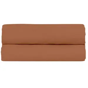 Comparateur de prix : Drap Housse 140x190cm - Terra Cotta - 100% Percale De Coton - Morphea