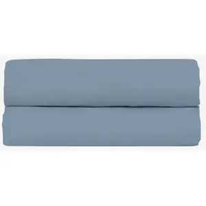 Comparateur de prix : Drap Housse 200x200cm - Bleu Gris - 100% Percale De Coton - Morphea