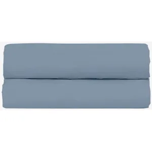 Comparateur de prix : Drap Housse 140x190cm - Bleu Gris - 100% Percale De Coton - Morphea