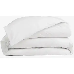 Housse De Couette 200x200cm - Blanc - 100% Percale De Coton - Morphea pas cher
