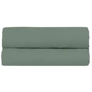 Drap Housse 180x200cm - Vert - 100% Percale De Coton - Morphea