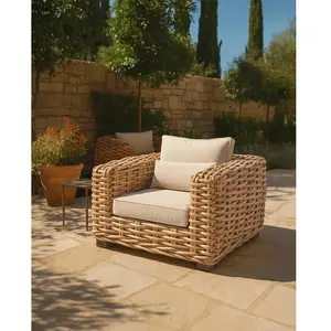 UNIQKA Weaverly - fauteuil de jardin en rotin tressé pas cher