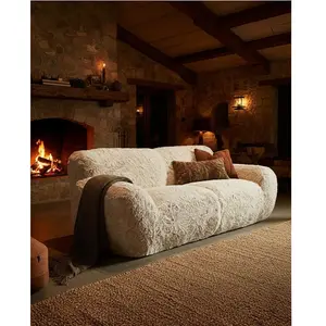 Comparateur de prix : Uniqka-design Teddy - canapé 2 places en tissu fourrure imitation mouton