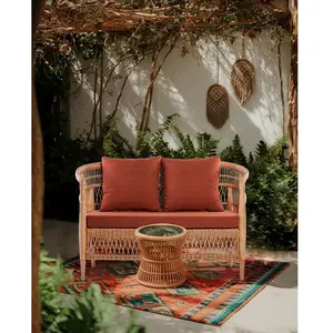 Comparateur de prix : Uniqka-design Lusso - canapé de jardin 2 places en rotin, coussin amovible