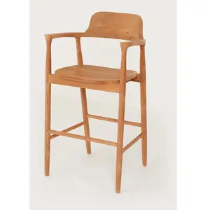 Chaise de bar en teck massif - Uniqka pas cher