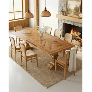 Comparateur de prix : Uniqka - Maestro - Table salle à manger bois eucalyptus - 220x100x76 c...