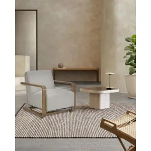 Fauteuil en bois massif chêne et en lin - UniqkaVendu parnature-et-decouvertes