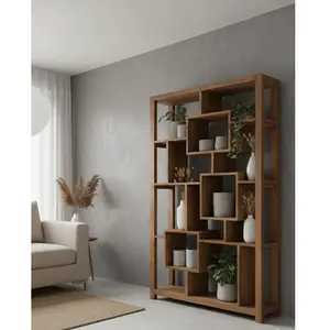 Uniqka - Maze - Étagère en bois massif de Teck