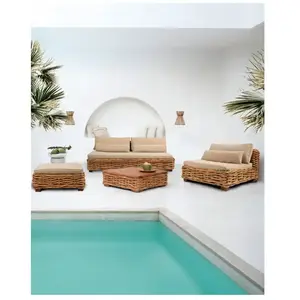 Uniqka-design - Sunda - Salon de jardin en rotin tressé