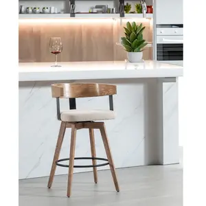 Comparateur de prix : Chaise de bar en tissu et pieds en bois - Uniqka