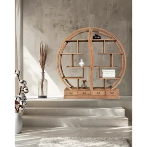 Comparateur de prix : Uniqka-design - Yin Yang - Bibliothèque en bois massif de teck