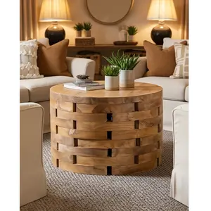 Comparateur de prix : Uniqka-design - Brickle - Table basse ronde en bois de teck massif