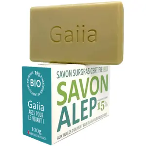 Savon d'Alep 15% d'huile de baies de laurier bio - GAIIA pas cher