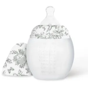 Elhée Biberon anti-colique en silicone X Tartine et Chocolat gris (240 ml) pas cher