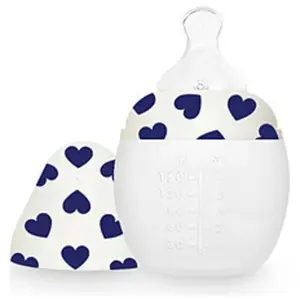 Elhée Biberon anti-colique en silicone Full of Love Blue (150 ml) pas cher