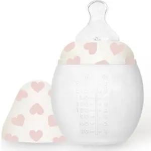 Elhée Biberon anti-colique en silicone Full of Love Pink (240 ml) pas cher