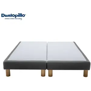 Sommier tapissier déco 2x80x200 cm DUNLOPILLO S100 coloris gris pas cher