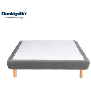 Sommier tapissier déco 140x190 cm DUNLOPILLO S300 coloris gris pas cher