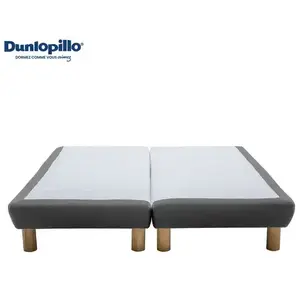 Sommier tapissier déco 2x80x200 cm DUNLOPILLO S300 coloris gris pas cher