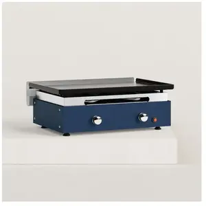 Verycook - Plancha gaz Créative 2 feux acier émaillé 6 à 8 pers. Piezo... pas cher
