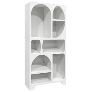 Comparateur de prix : sweeek Etagère bibliothèque organique effet bois blanc 8 compartiments