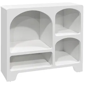 SWEEEK Buffet organique 4 compartiments. buffet bas. effet bois blanc 90cm TU pas cher