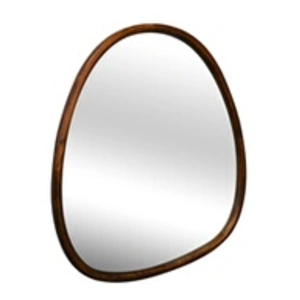 Sweeek Miroir organique en bois de sapin 75cm couleur noyer CHARLIE L 75 x l 70 x E 3cm pas cher