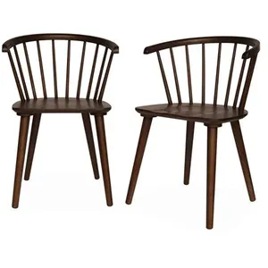 SWEEEK Lot de 2 chaises noyer à barreaux en bois et contreplaqué. Paula. L 51 x P 53 x H 75cm pas cher
