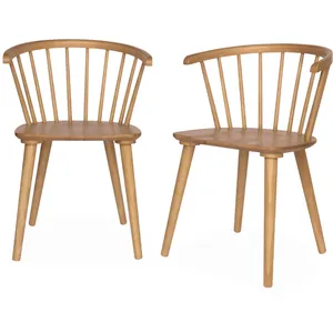 SWEEEK Lot de 2 chaises naturelles à barreaux en bois et contreplaqué. Paula. L 51 x P 53 x H 75cm pas cher