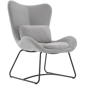 SWEEEK Fauteuil en tissu gris clair avec coussin fournis nina l 75 x p 78 x h 101cm pas cher