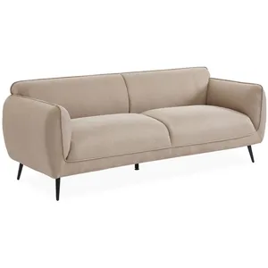 SWEEEK Canapé 3 places tissu beige et pieds métal noir pas cher