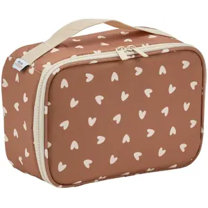 Lunch bag isotherme Coeurs Beige pas cher