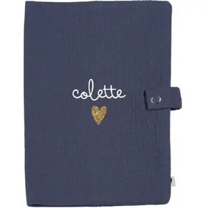 Protège carnet de santé Gaze bleu jean pas cher