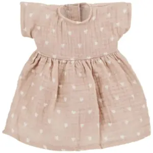 Tenue pour poupée robe Beige Petits Coeurs pas cher