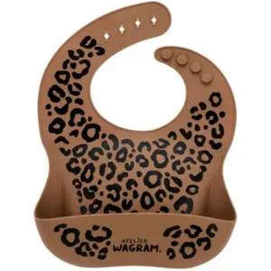 Bavoir en silicone Léopard Marron pas cher