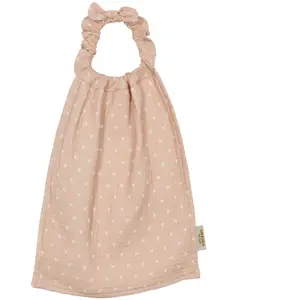 Serviette de cantine Gaze beige petits coeurs pas cher